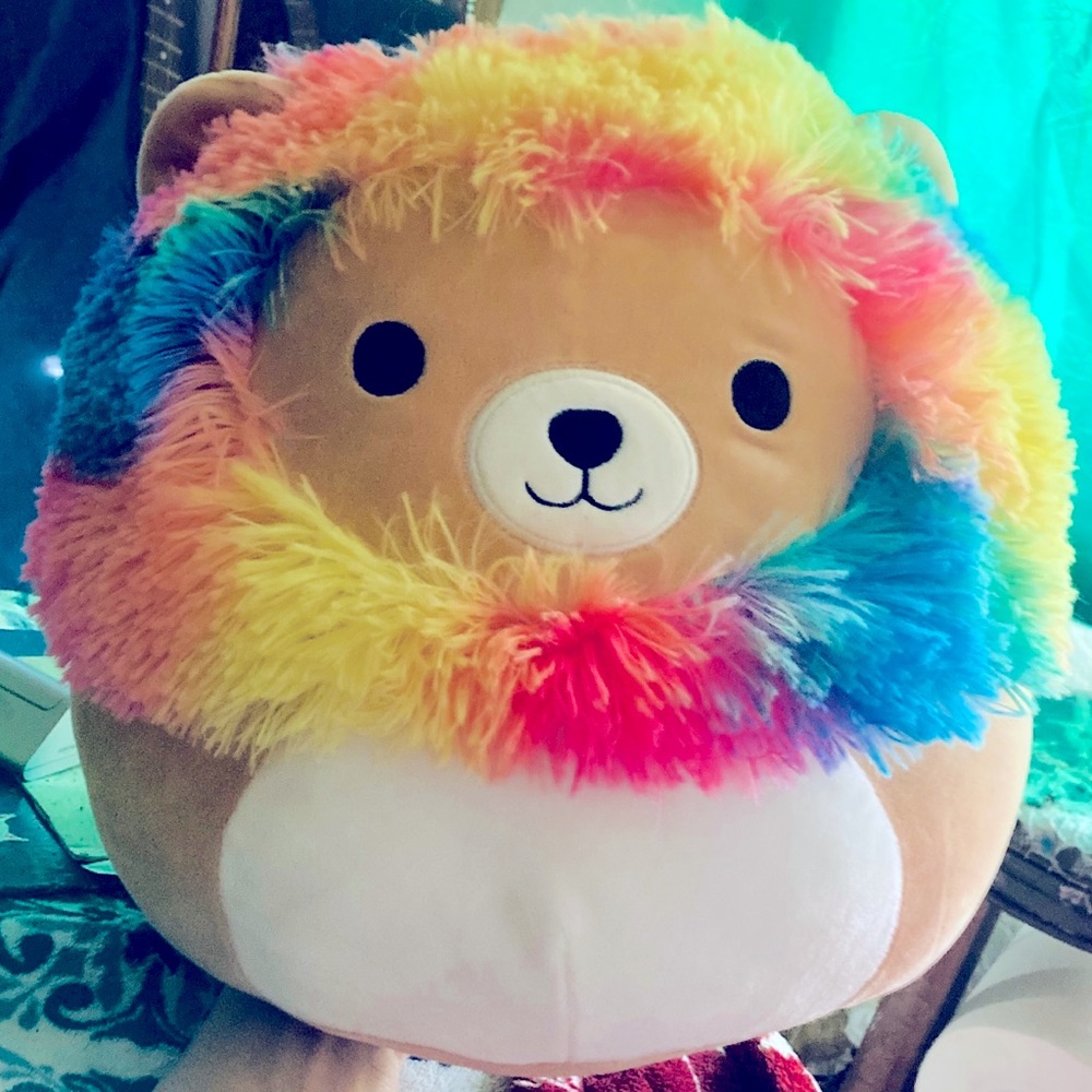 Squishmallows 16” Leonard the Lion Plush Rainbow mane